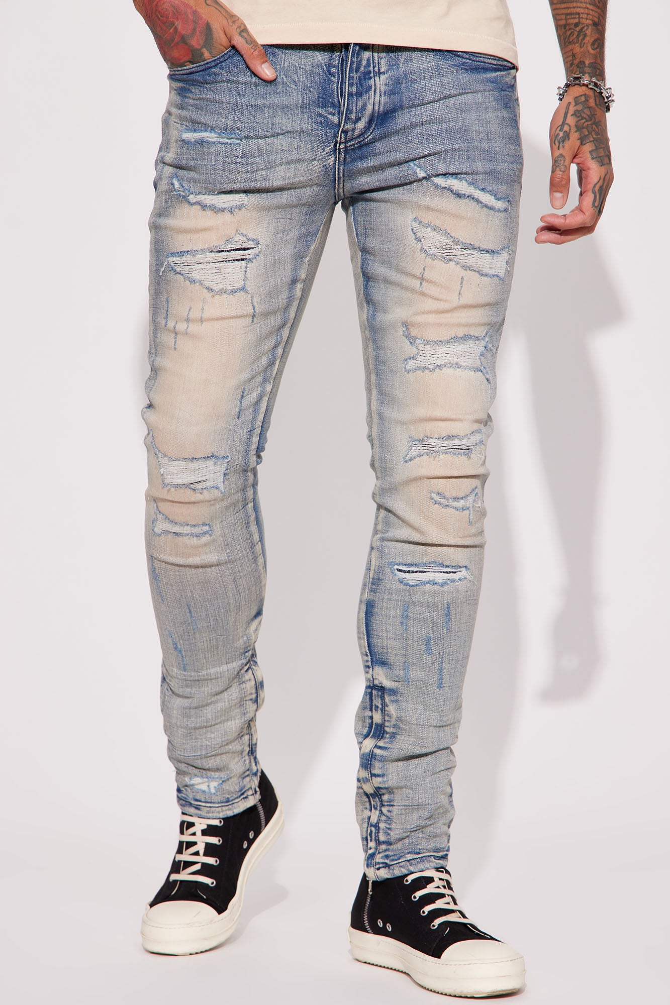 Ankle zip skinny jeans mens on sale
