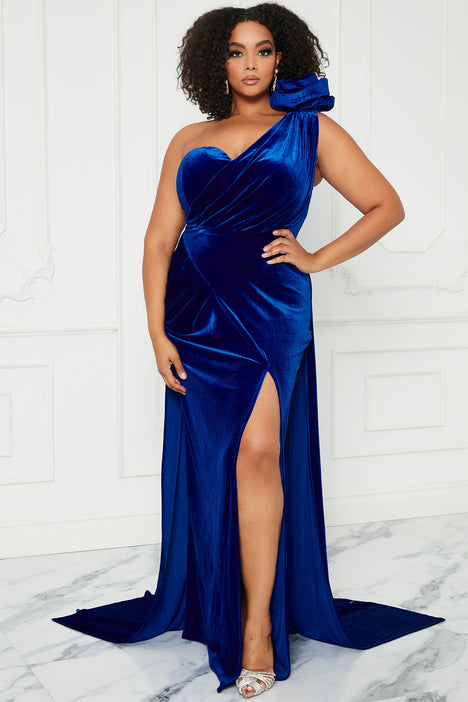 Rosalia Velvet Maxi Dress - Royal, Fashion Nova, Dresses