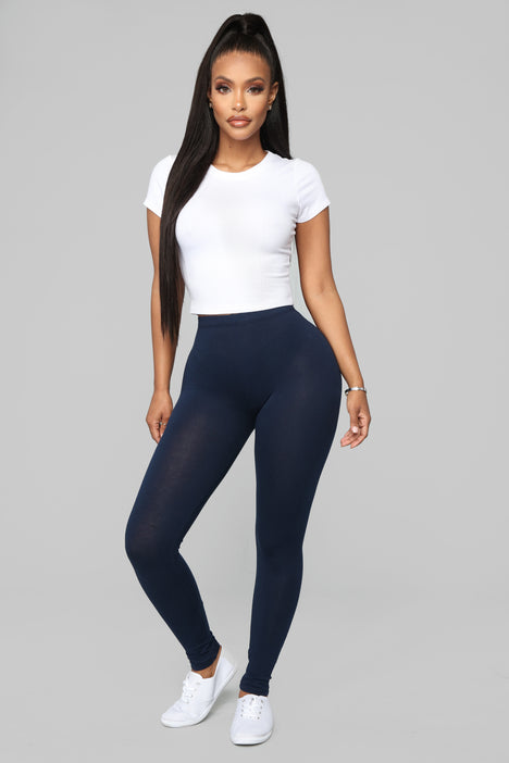 Kim Basic Legging - Navy, Fashion Nova, Leggings