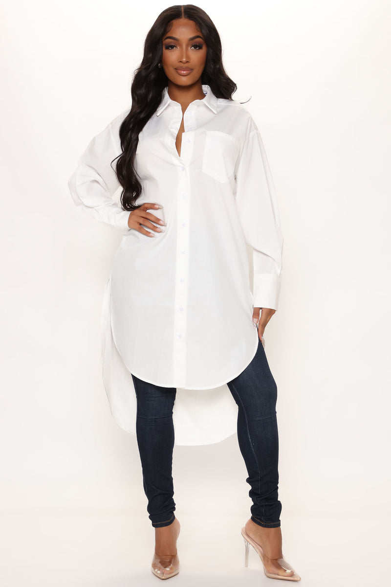 True Friends Oversized Shirt - White | Fashion Nova, Shirts & Blouses ...
