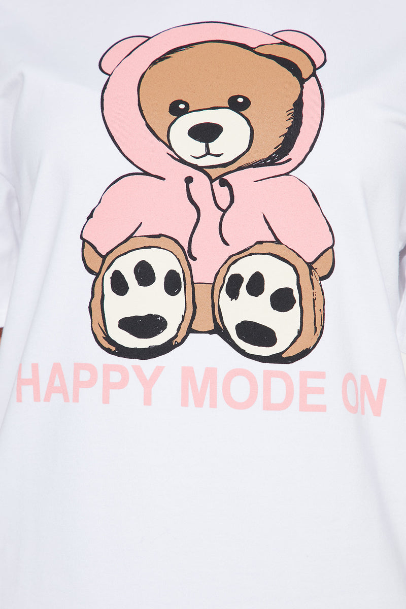 Beary Happy T-Shirt Midi Dress - White/Pink | Fashion Nova, Dresses ...