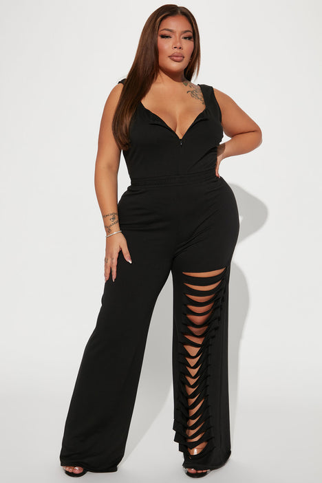 Fashion nova plus outlet size black jumpsuit