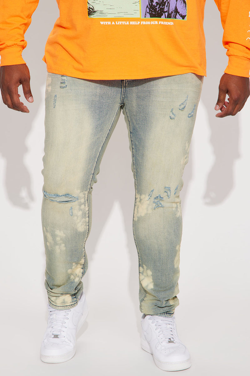 Jet Ripped Stacked Skinny Jeans - Vintage Blue Wash | Fashion Nova ...