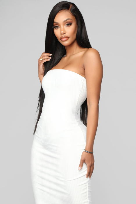 White tube dress discount fashion nova