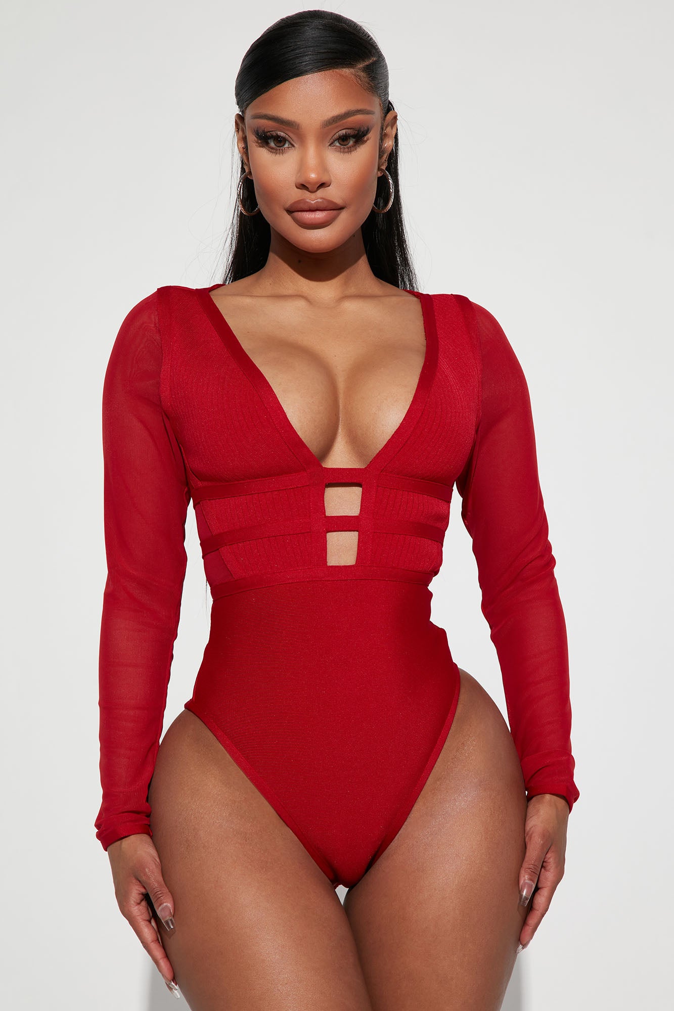 Fashion nova red hotsell bodysuit