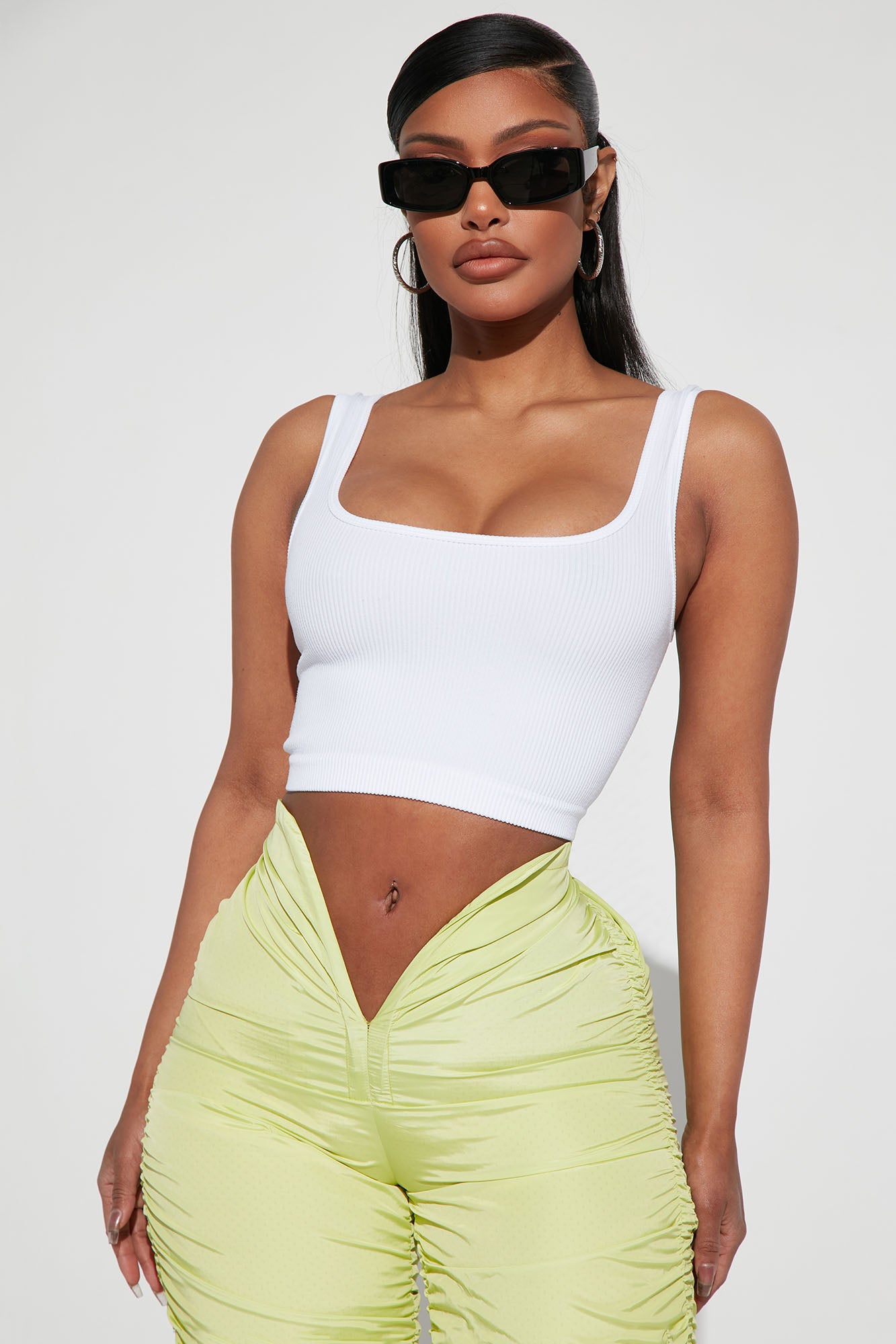 Yelisa Seamless Crop Top - White, Fashion Nova, Basic Tops & Bodysuits