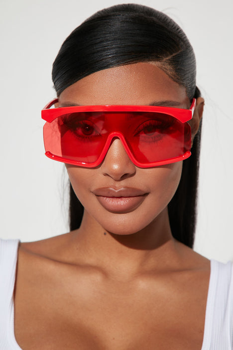 With The Clique Sunglasses Red Fashion Nova Sunglasses
