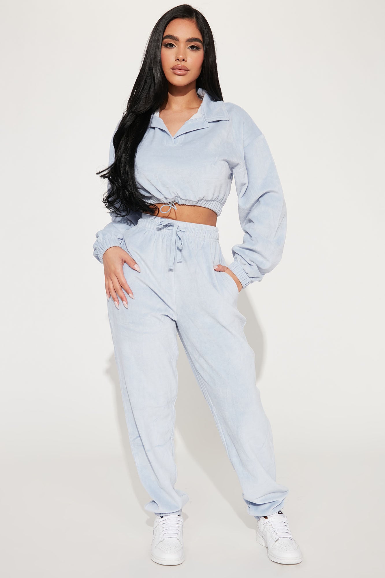 Too Comfy Velour Jogger Set Blue Fashion Nova Matching Sets