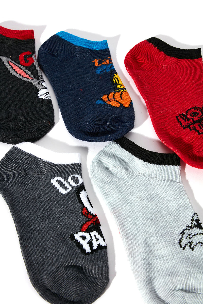 Mini Looney 5 Pack Ankle Socks - Black/combo | Fashion Nova, Kids Socks ...