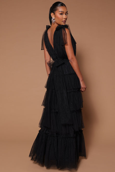 Layered tulle on sale maxi dress
