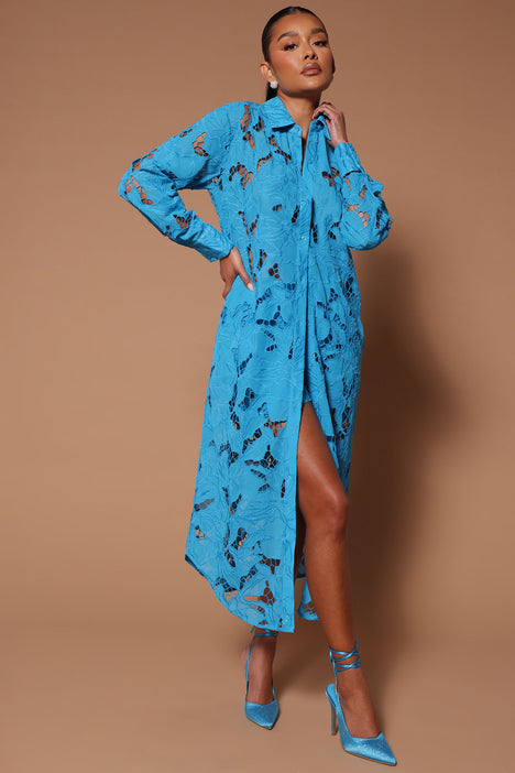 Turquoise 2025 shirt dress