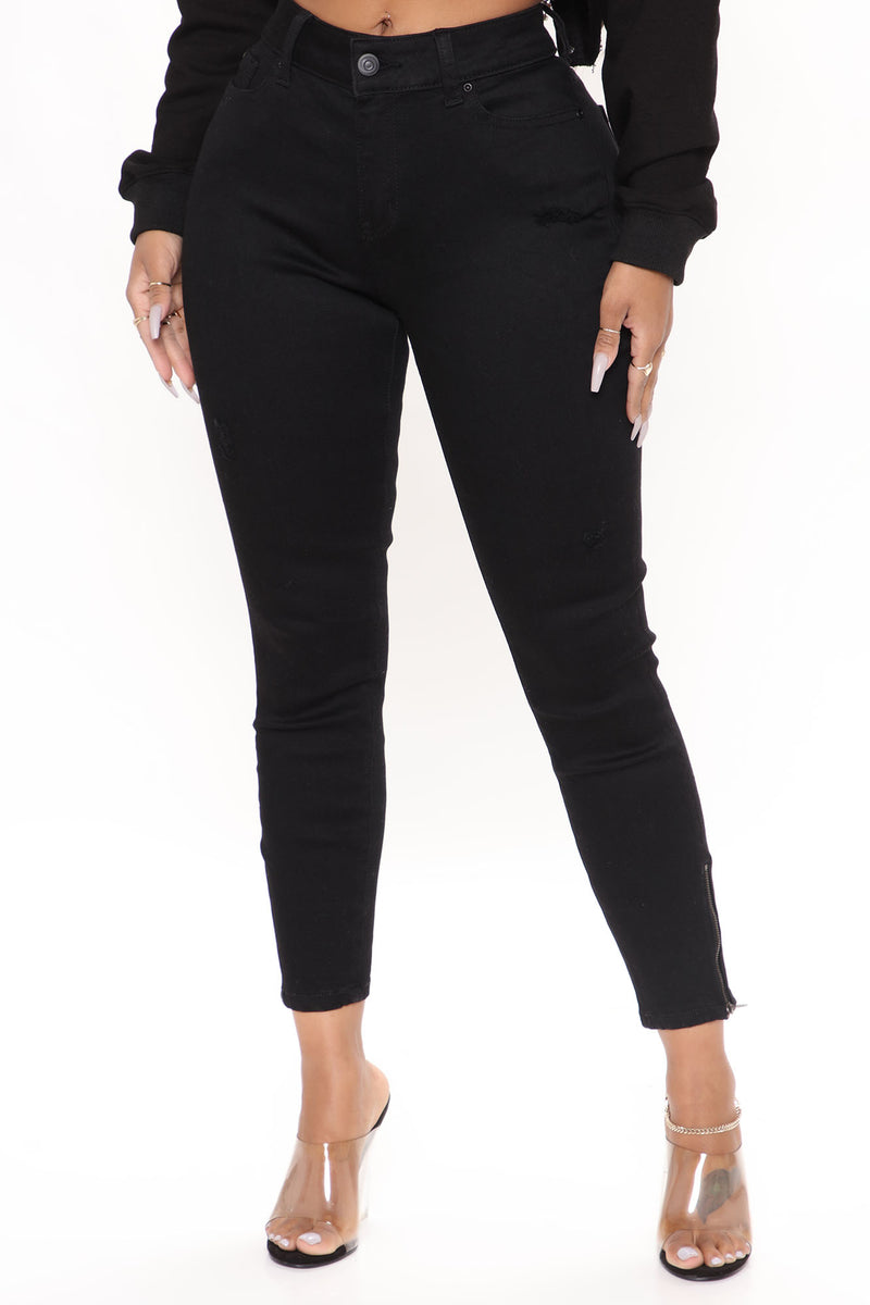 Loose Lips Ankle Zip Super Stretch Jeans - Black | Fashion Nova, Jeans ...