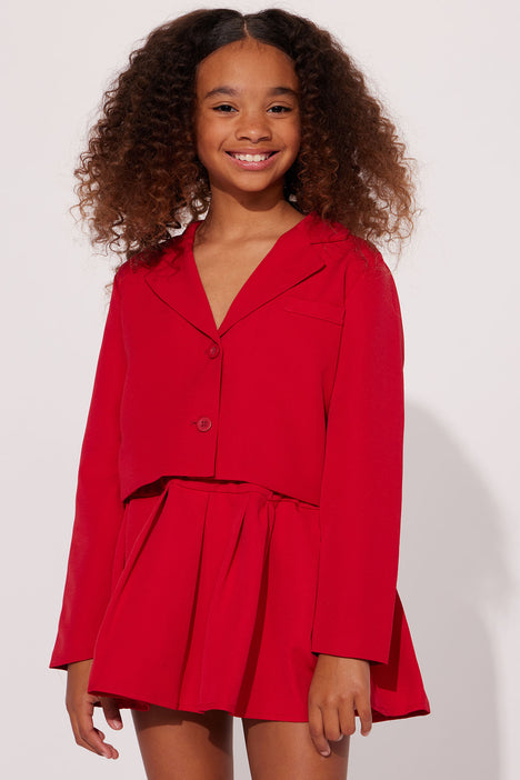 Mini Shannon Blazer Skirt Set Red