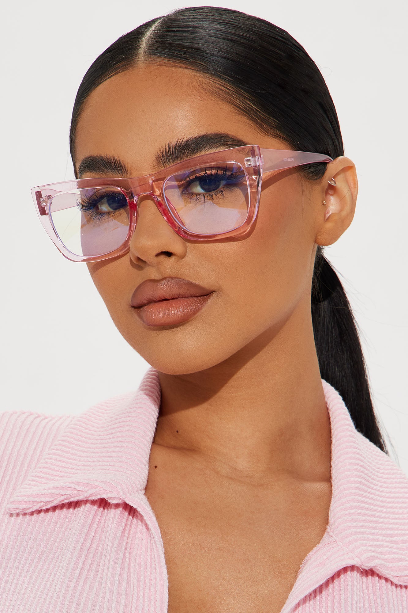 Pink see outlet through sunglasses