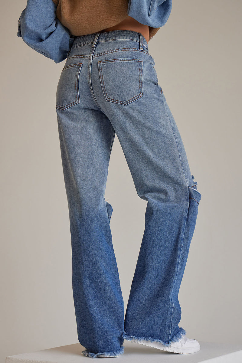 Step It Up Ombre Straight Leg Jean - Medium Wash | Fashion Nova, Jeans ...