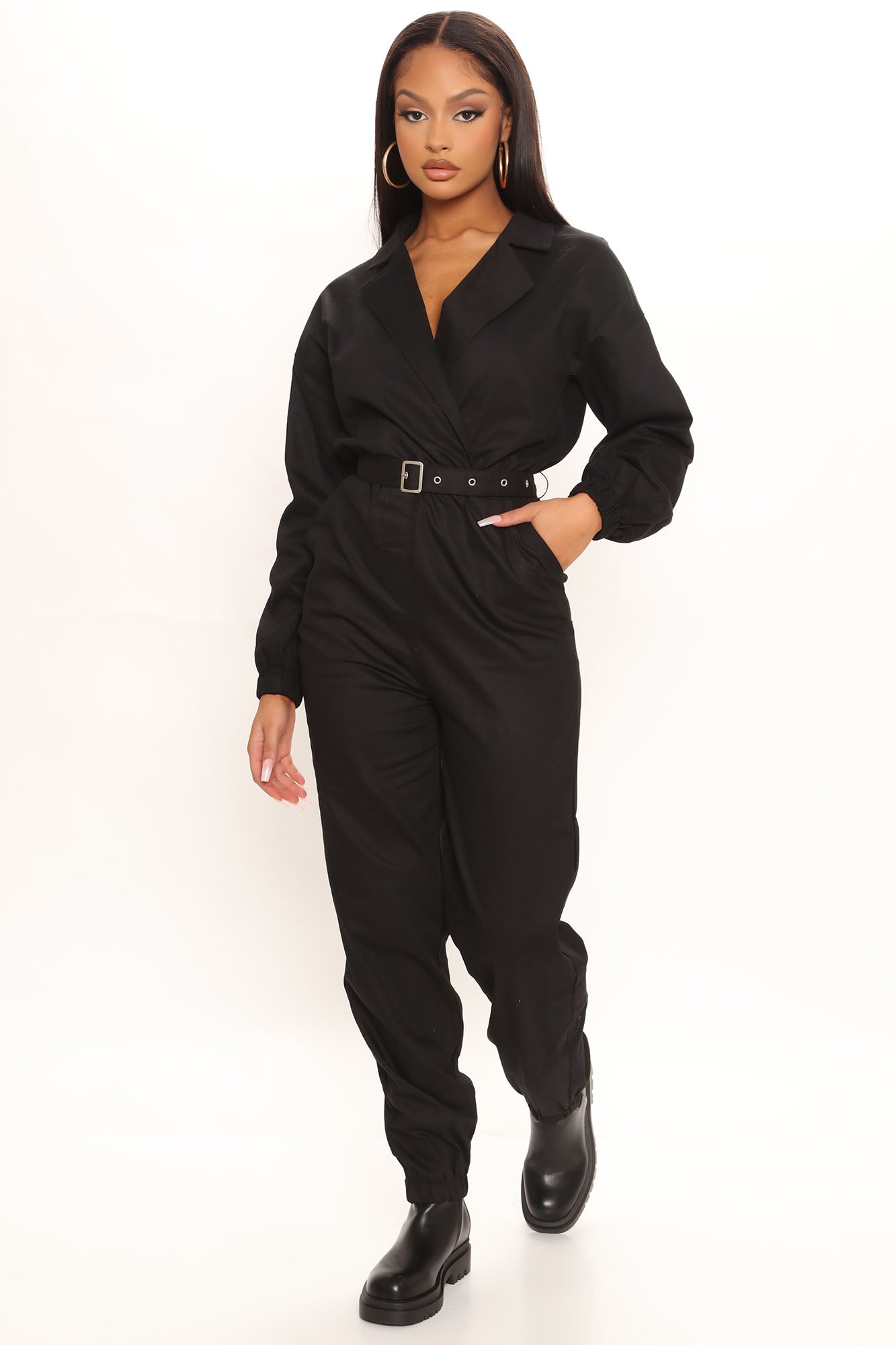 Black utility sales suit