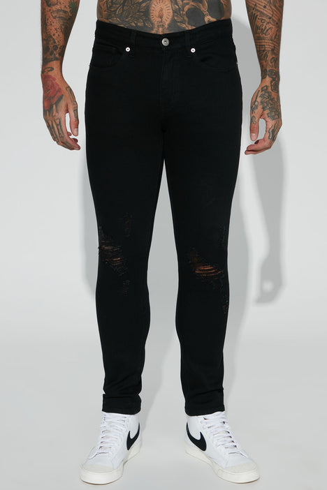 Jasper Skinny Ripped Knee Jeans Black