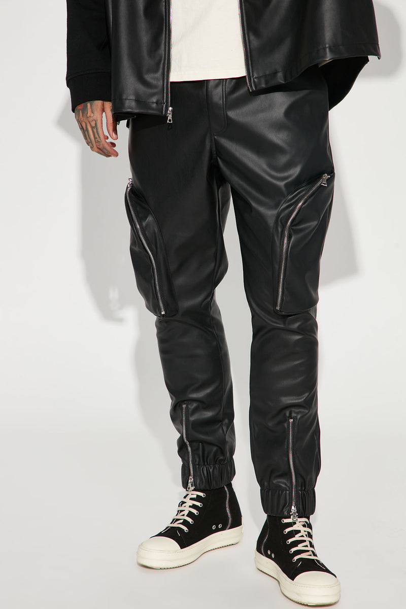 Let Them Talk Faux Leather Jogger - Black | Fashion Nova, Mens Pants ...