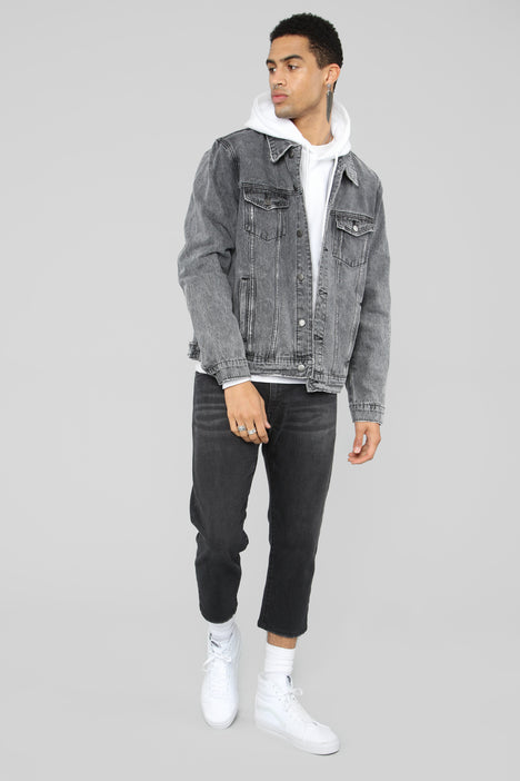 Ashy black hotsell jean jacket