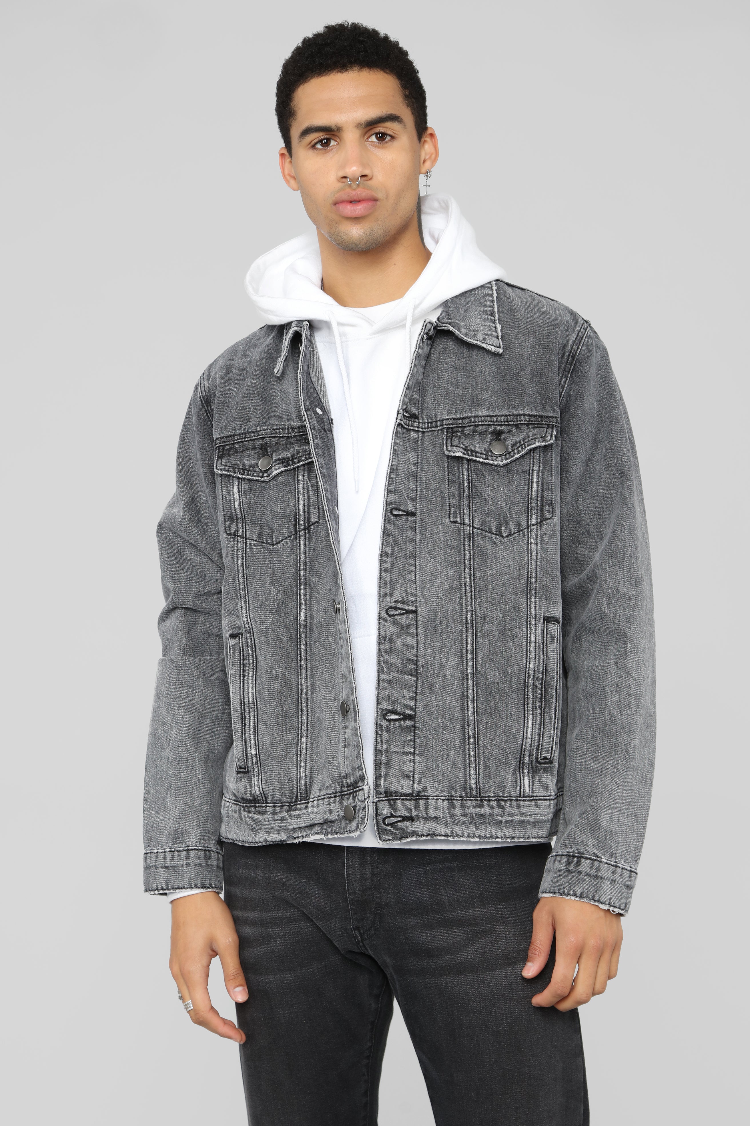 Ashy black jean jacket clearance