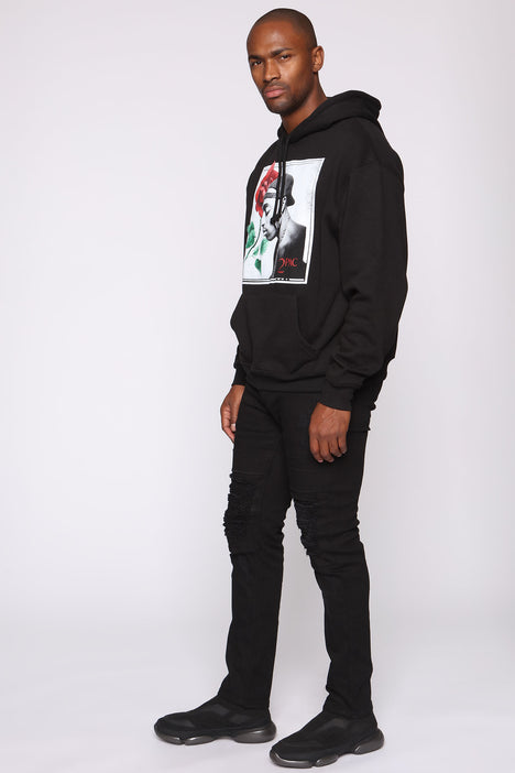 Tupac A Rose Grew From Concrete Hoodie Black combo
