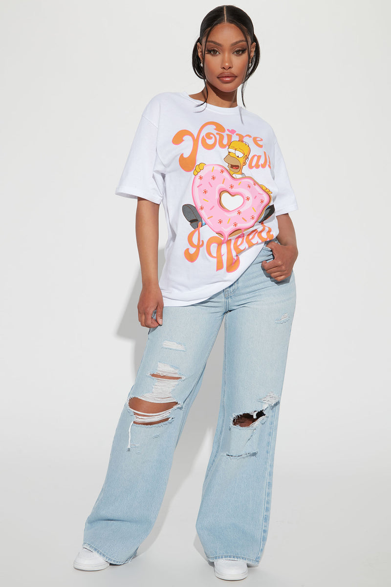 You're All I Need Simpsons Graphic T-Shirt - White | Fashion Nova ...