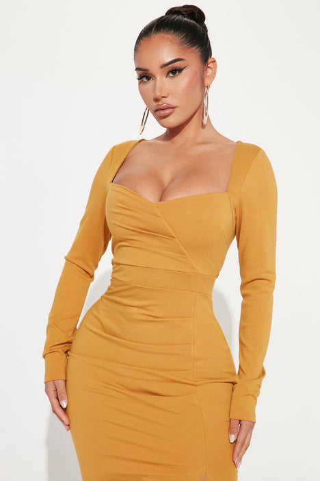 Fashion nova mustard dress hot sale
