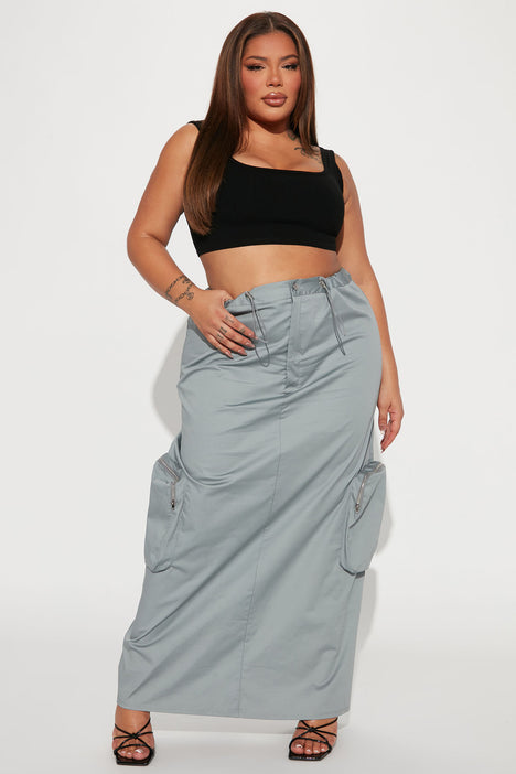 Women's plus size store maxi skirts grey