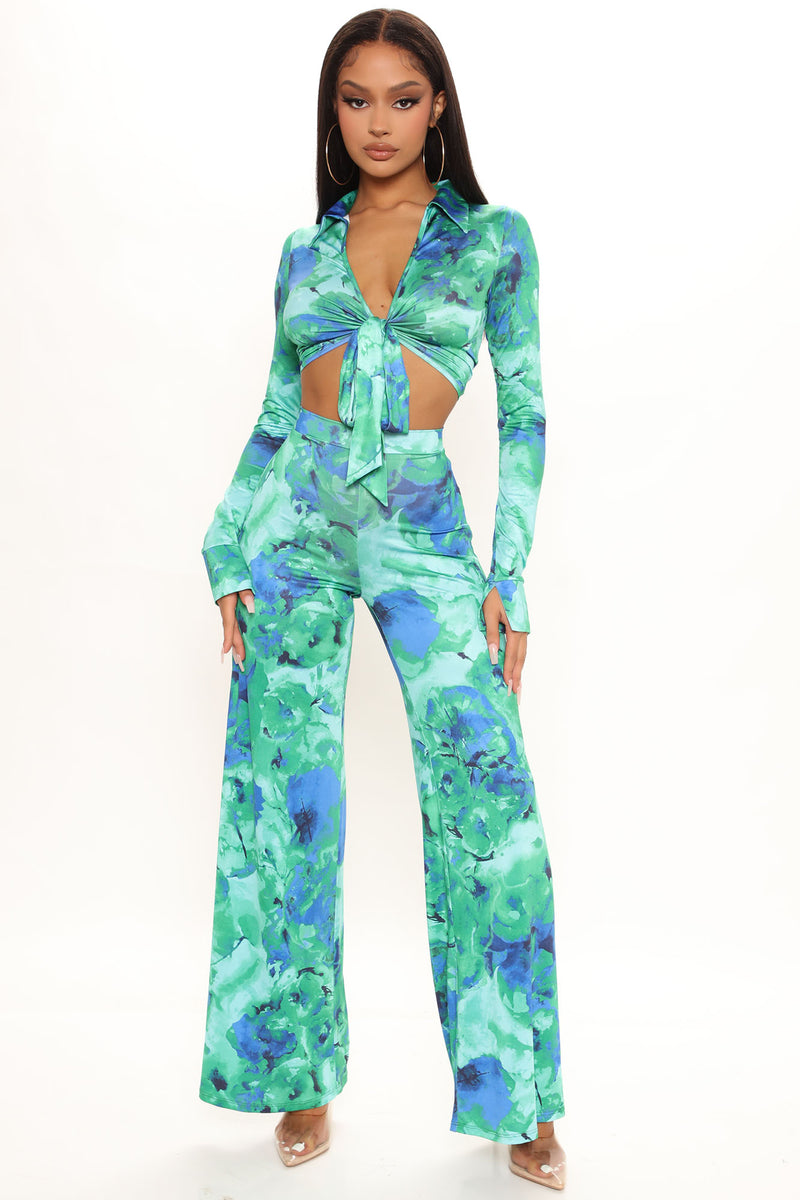 Make Me Happy Pant Set - Green/combo | Fashion Nova, Matching Sets ...