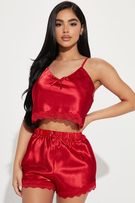 Bed Peace 2 Piece PJ Set Red Fashion Nova Lingerie