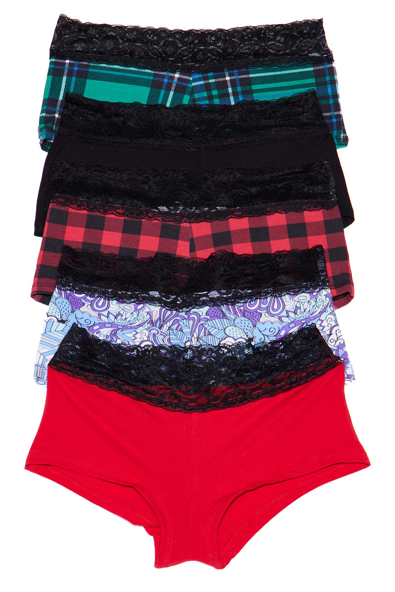 Mood For The Week Boyshort 5 Pack Panties Fashion Nova