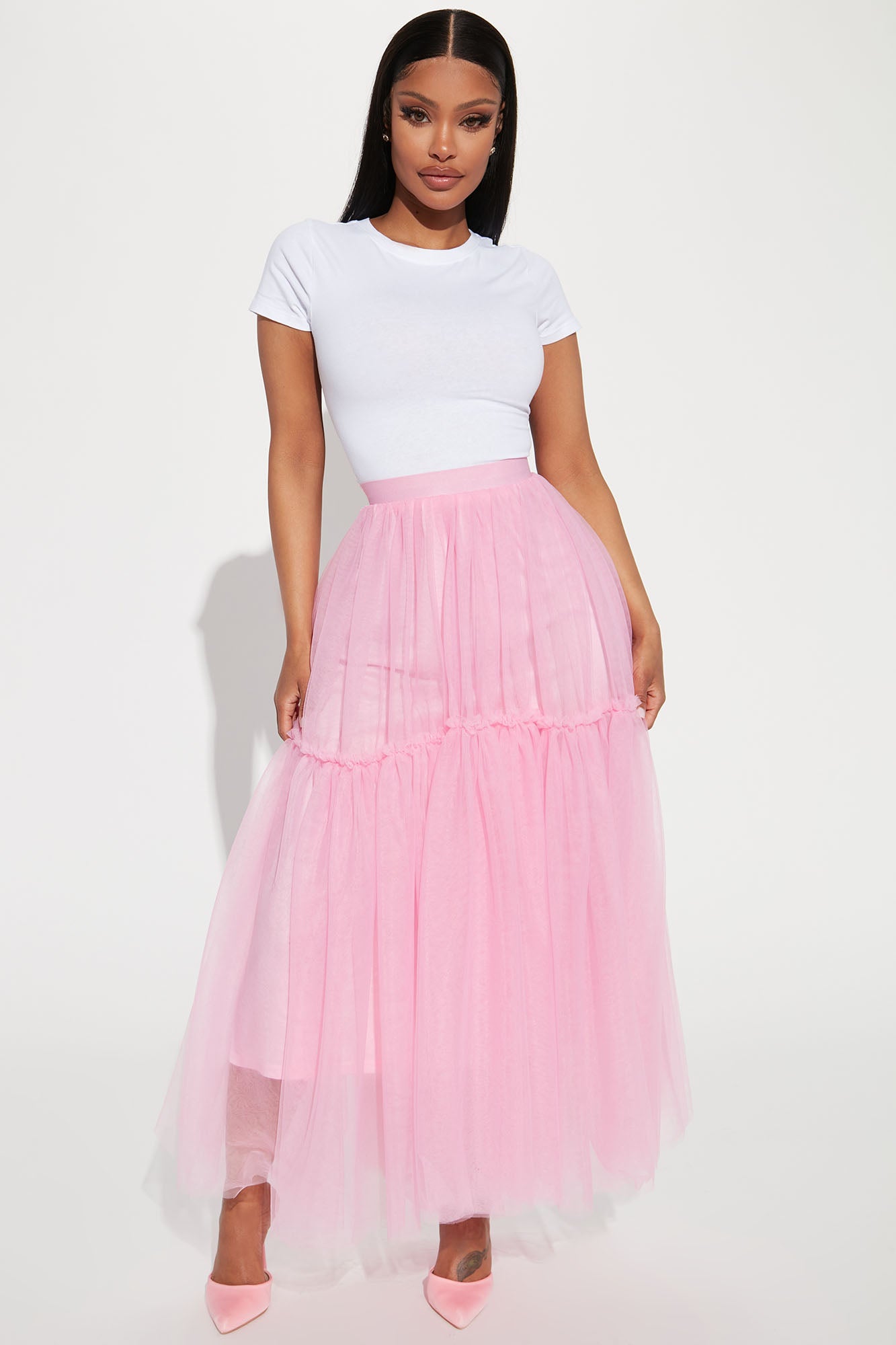 Blush tulle hotsell maxi skirt