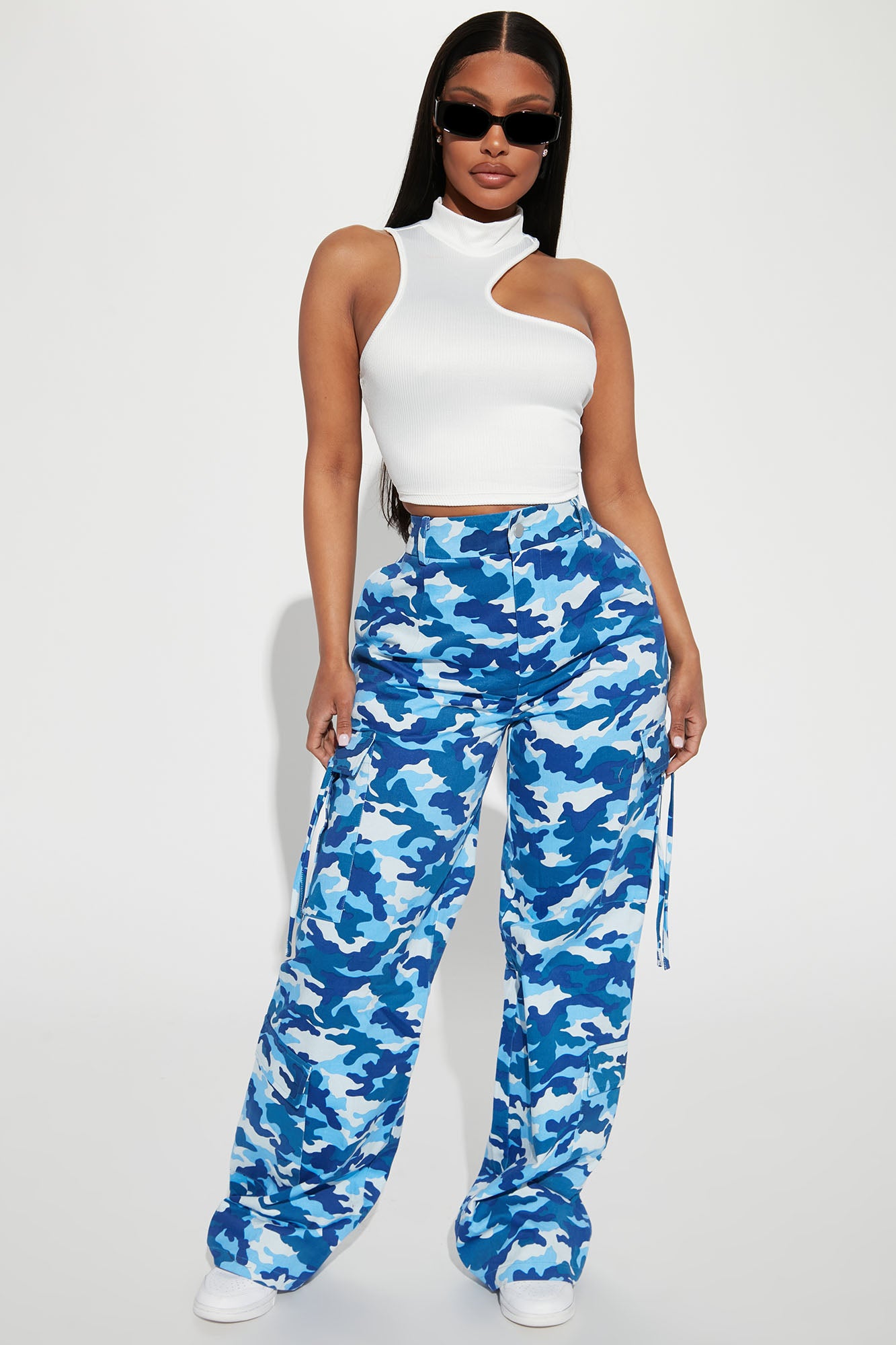 Blue camo trousers womens new arrivals