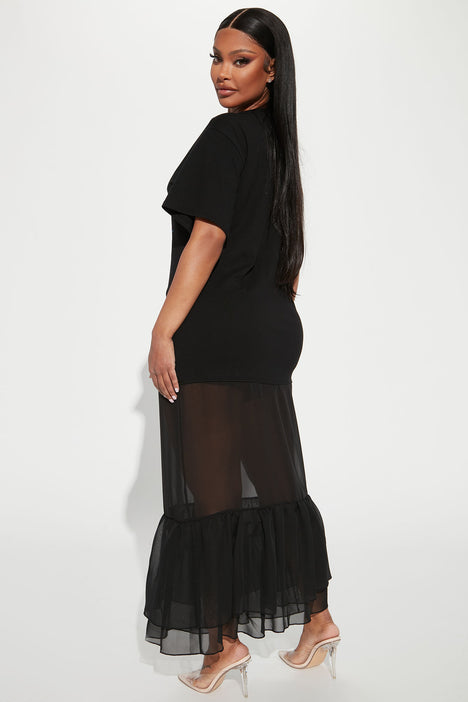 Black maxi tshirt dress 2025