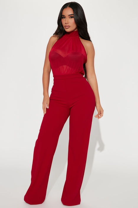 Acting Nice Jumpsuit Red
