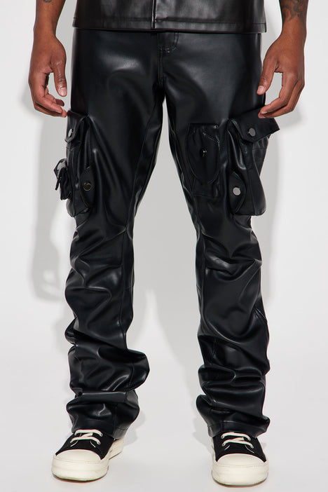 Mens leather cargo pants discount