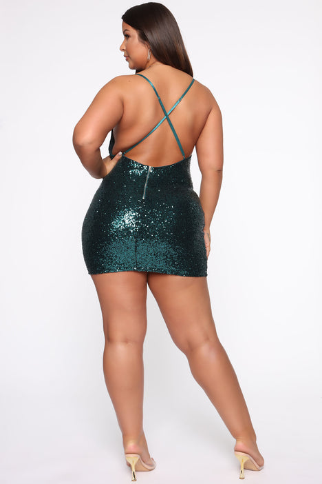 Start The Show Sequin Dress Hunter Fashion Nova Dresses