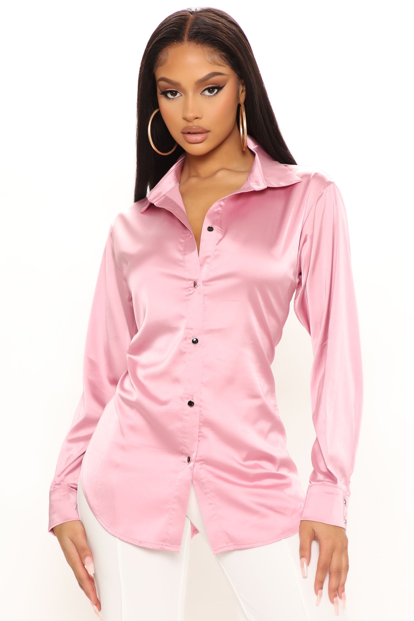 Too Sleek For You Satin Top - Mauve | Fashion Nova, Shirts
