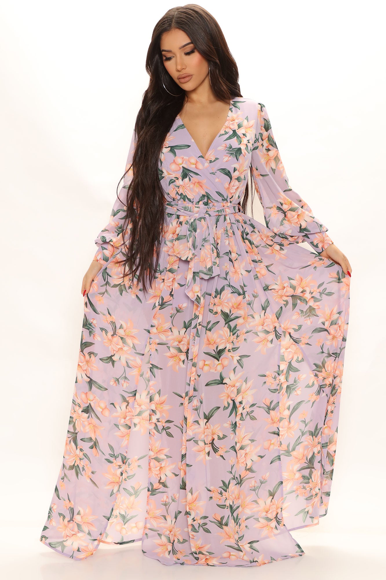 Park Avenue Maxi Dress Lavender combo