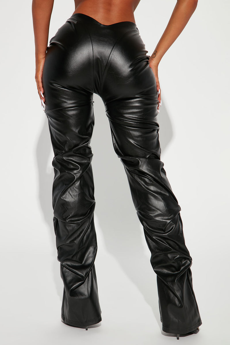 Rock The Night Faux Leather Stacked Pant - Black | Fashion Nova, Pants ...