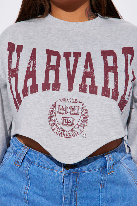 Cropped harvard sweatshirt top