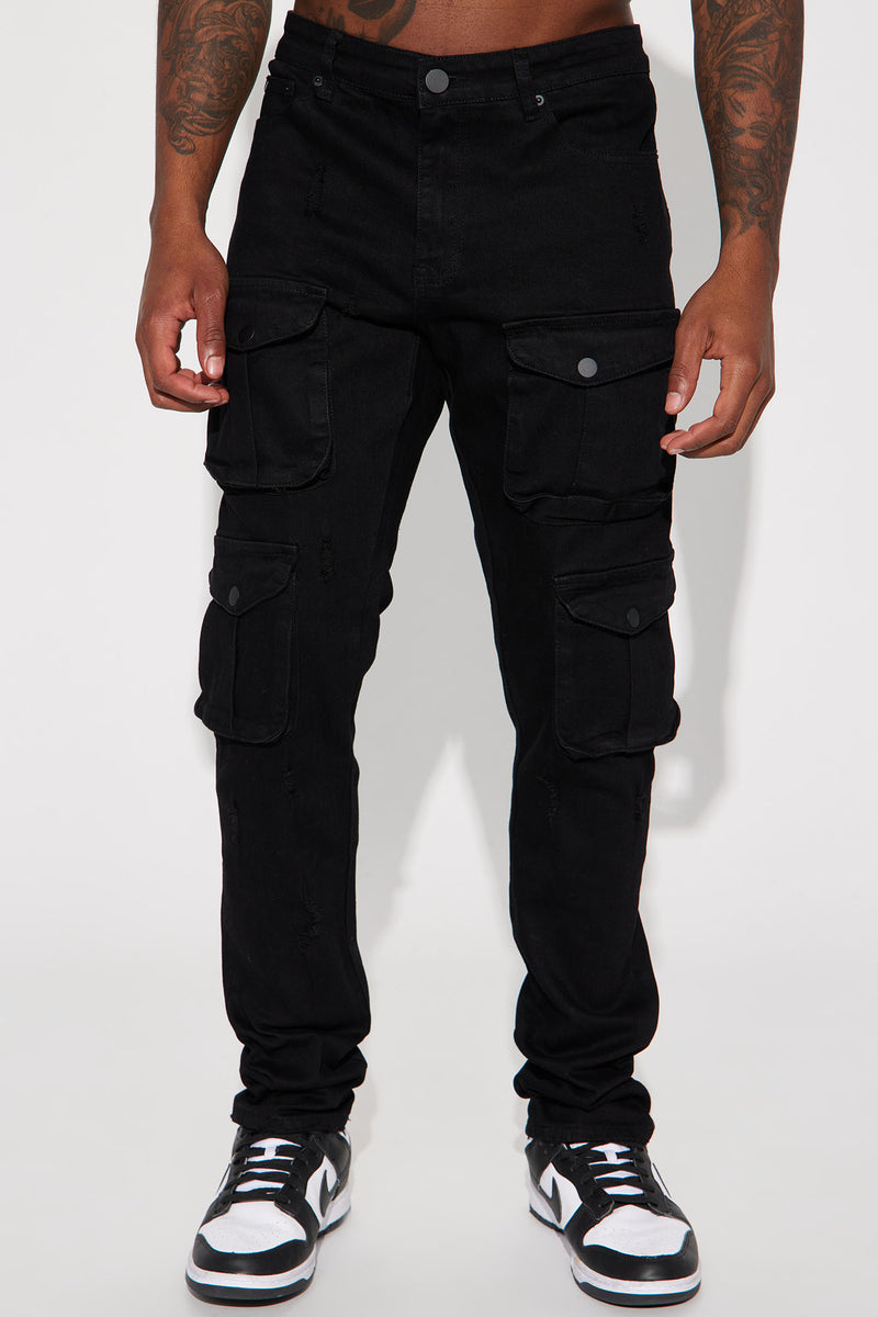 Dirty Ways Stacked Cargo Skinny Jeans - Black | Fashion Nova, Mens ...