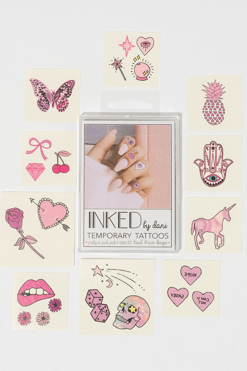 Inked by Dani Pretty In Pink Temporary Tattoo Pack Fashion Nova, Beauty Fashion Nova