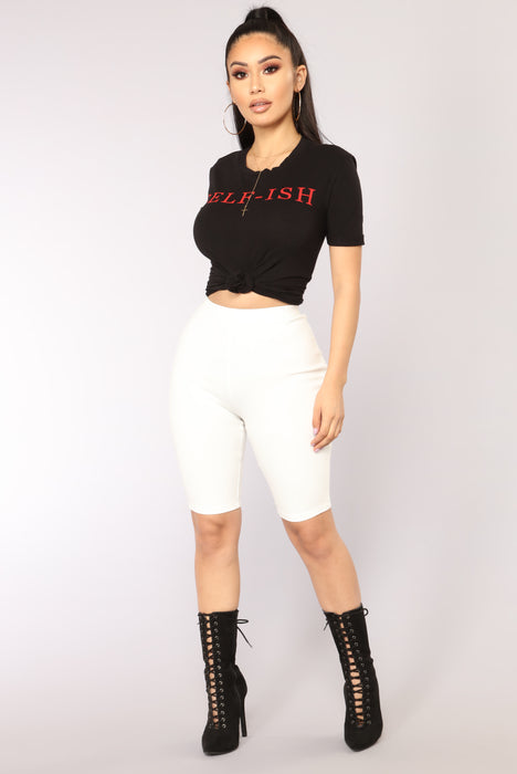 Almost Everyday Biker Shorts White