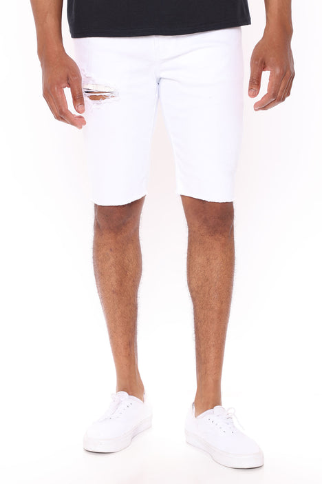 Earl Denim Shorts White