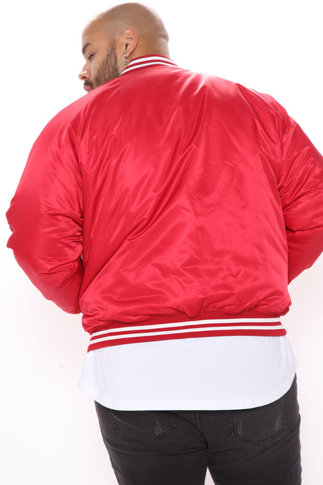 49ers Retro Bomber Jacket - Red, Fashion Nova, Mens Jackets