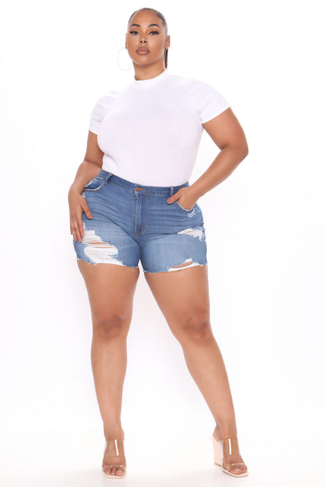 Fashion nova plus size jean shorts 2025