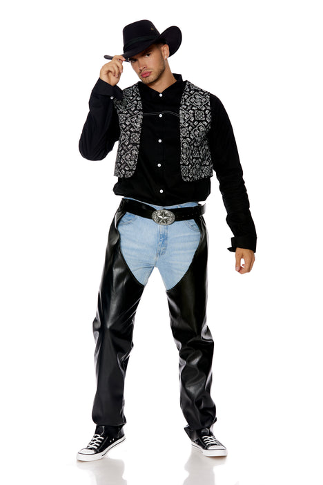 Wild West Cowboy 3 Piece Costume Set - Black