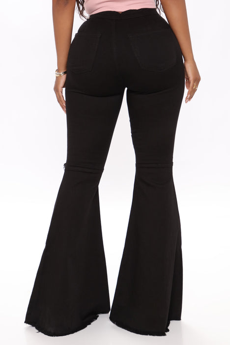 Mystery Solved Extreme Bell Bottom Jeans - Black, Fashion Nova, Jeans