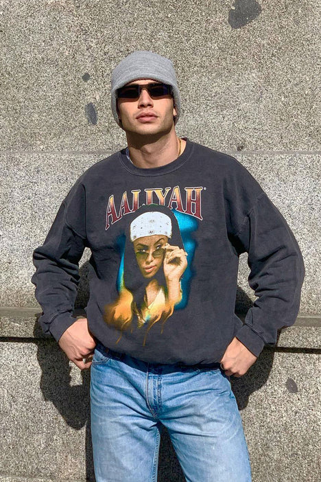 Aaliyah One In A Million Crewneck Sweatshirt - Black | Fashion Nova, Mens  Graphic Tees | Fashion Nova